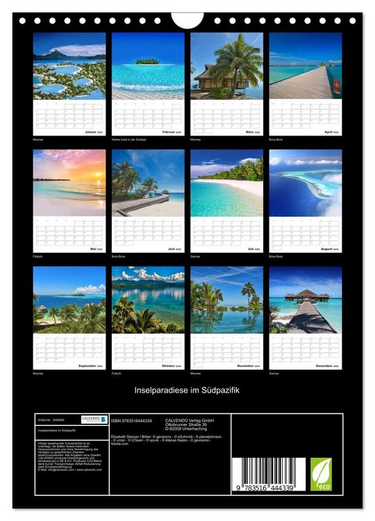 Produktbild: Inselparadiese im S&uuml;dpazifik (Wandkalender 2026 DIN A4 hoch), CALVENDO Monatskalender