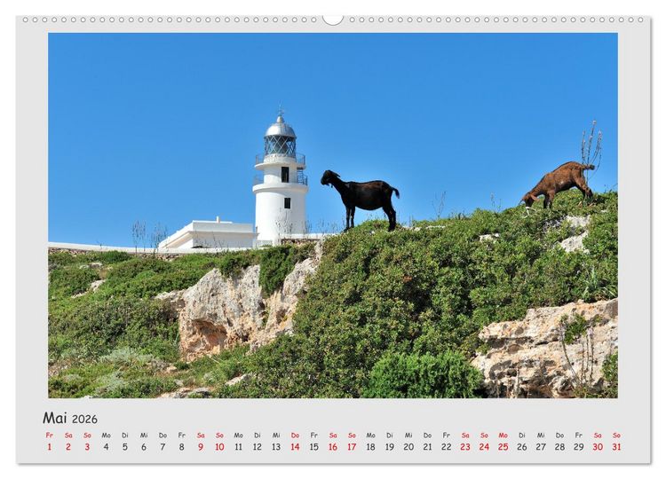 Produktbild: Menorca, die sch&ouml;ne Schwester (Wandkalender 2026 DIN A2 quer), CALVENDO Monatskalender