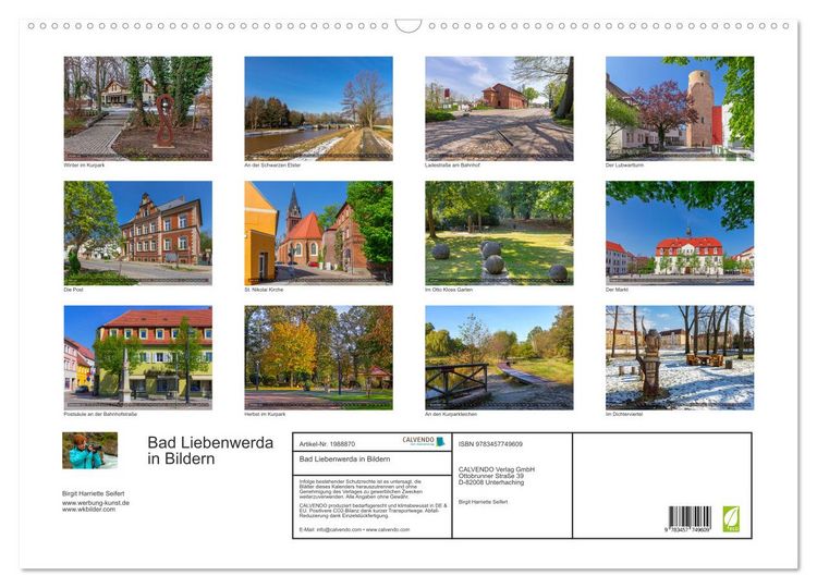 Produktbild: Bad Liebenwerda in Bildern (Wandkalender 2026 DIN A2 quer), CALVENDO Monatskalender