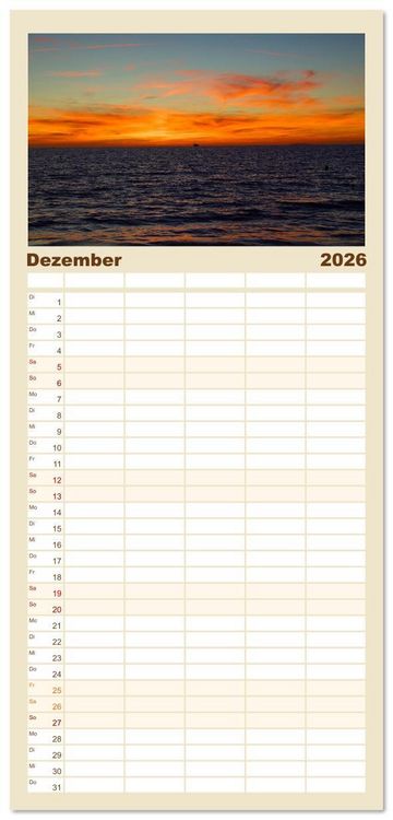 Produktbild: Familienplaner 2026 - Toskana - Etruskische K&uuml;ste mit 5 Spalten (Wandkalender, 21 x 45 cm) CALVENDO