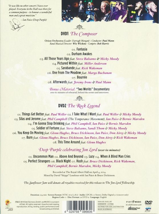 Produktbild: Jon Lord, Deep Purple & Friends - Celebrating Jon Lord [2 DVDs]
