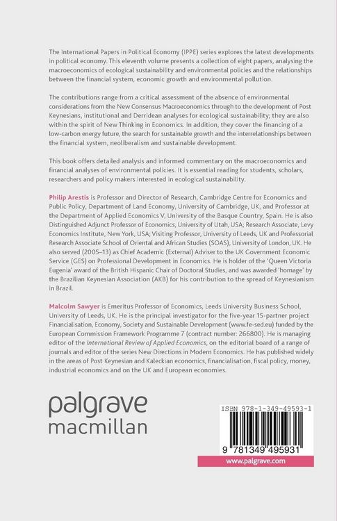 Produktbild: Finance and the Macroeconomics of Environmental Policies