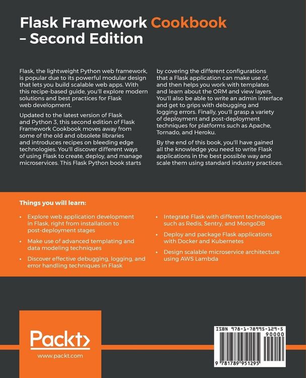 Produktbild: Flask Framework Cookbook, Second Edition