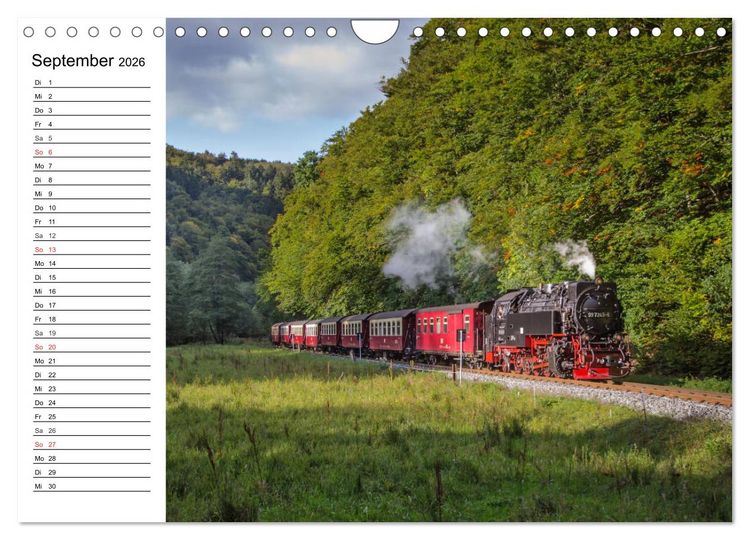 Produktbild: Schmalspurbahnen im Harz (Wandkalender 2026 DIN A4 quer), CALVENDO Monatskalender