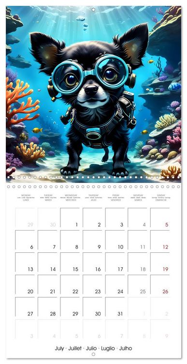 Produktbild: Outdoor adventure with an AI-Chihuahua (Wall Calendar 2026 12 &times; 12 Inch) CALVENDO 12 Month Wall Calendar