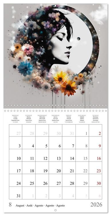 Produktbild: Silhouettes myst&eacute;rieuses (Calendrier mural carr&eacute; 2026 30x30 cm) Calendrier double avec une page pour vos prises de notes