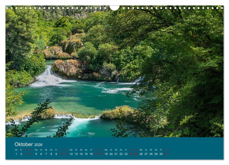 Produktbild: Nationalpark Krka - Wasser-Wunderwelt in Dalmatien (Wandkalender 2026 DIN A3 quer), CALVENDO Monatskalender