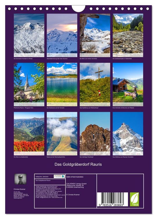 Produktbild: Das Goldgr&auml;berdorf Rauris (Wandkalender 2026 DIN A4 hoch), CALVENDO Monatskalender