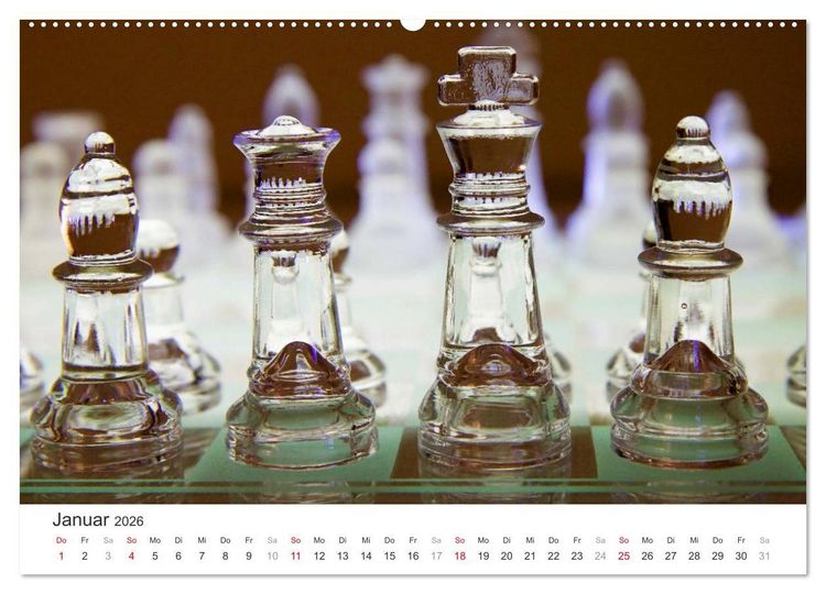 Produktbild: Schach 2026. Impressionen von Figuren und Spielen (Wandkalender 2026 DIN A2 quer), CALVENDO Monatskalender