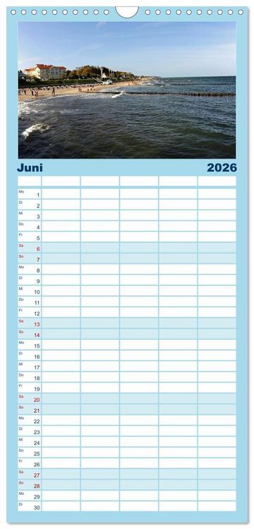 Produktbild: Familienplaner 2026 - K&uuml;hlungsborn mit 5 Spalten (Wandkalender, 21 x 45 cm) CALVENDO