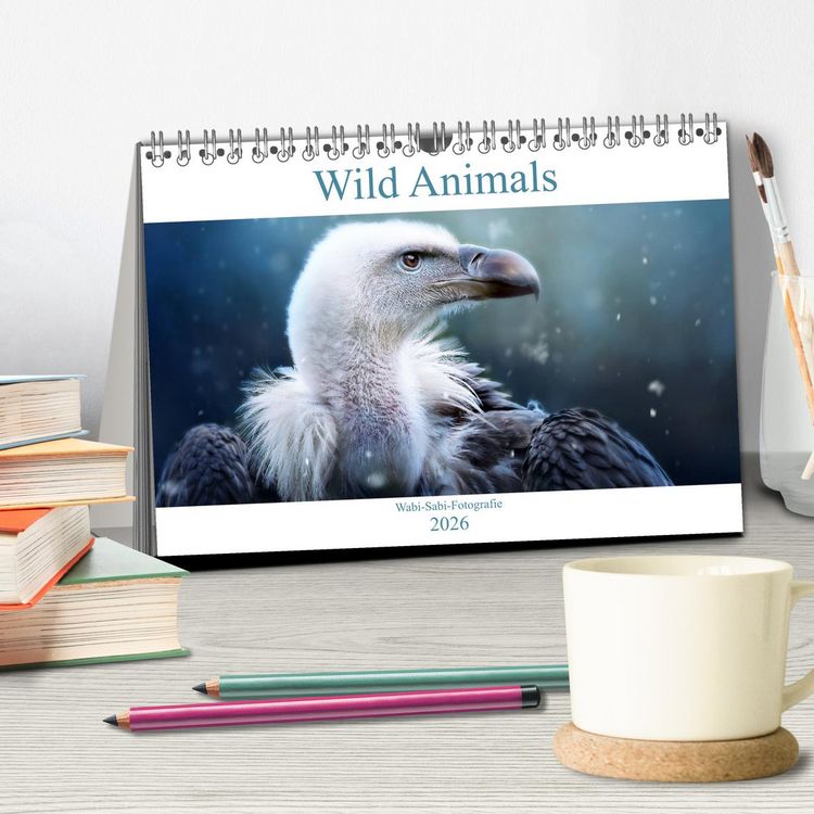 Produktbild: Wild Animals - Wilde Tiere (Tischkalender 2026 DIN A5 quer), CALVENDO Monatskalender