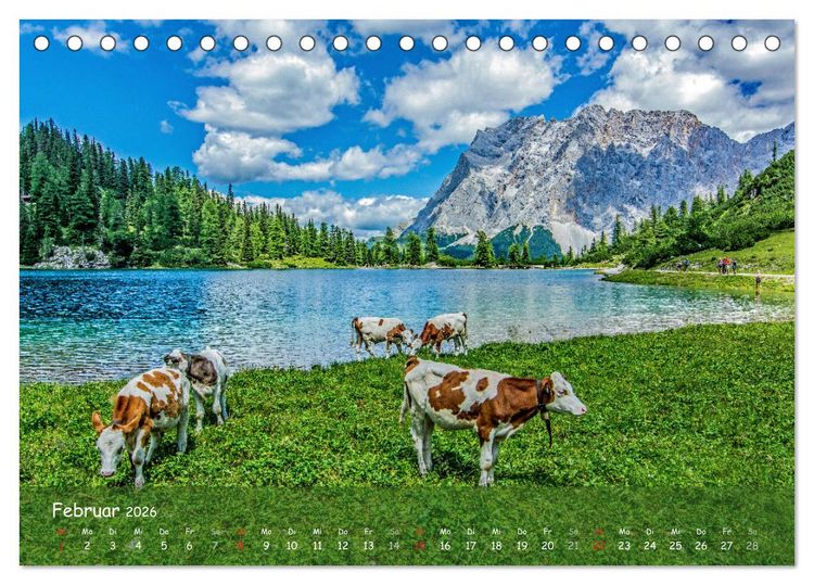 Produktbild: Naturparadies Zugspitzarena (Tischkalender 2026 DIN A5 quer), CALVENDO Monatskalender