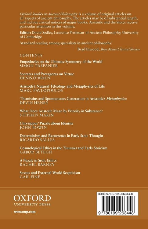 Produktbild: Oxford Studies in Ancient Philosophy