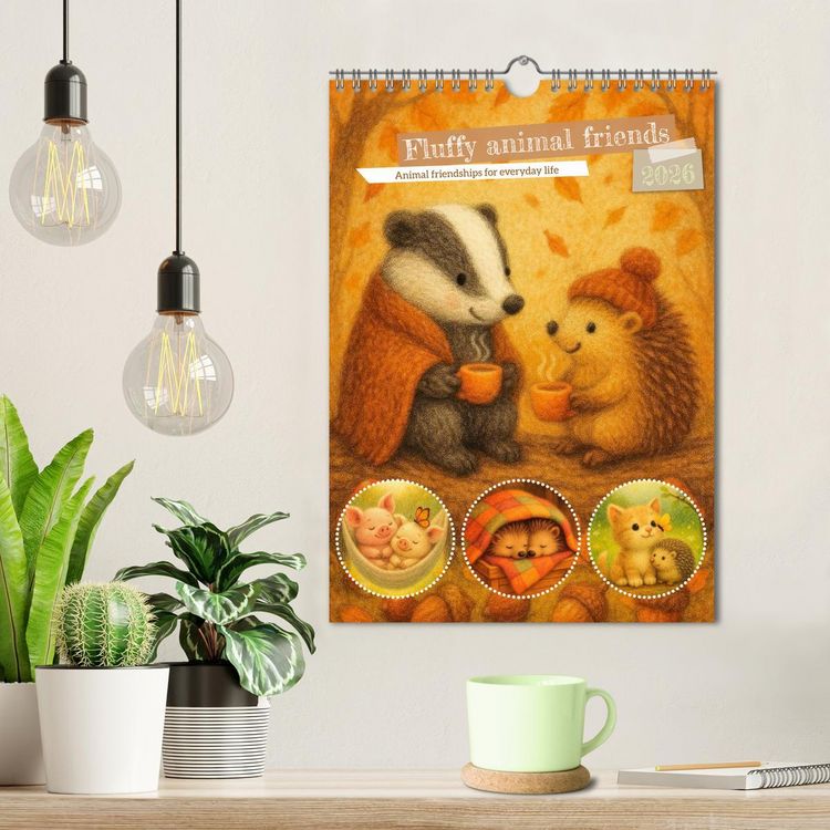 Produktbild: Fluffy animal friends - Animal friendships for everyday life (Wall Calendar 2026 DIN A4 portrait), CALVENDO 12 Month Wall Calendar