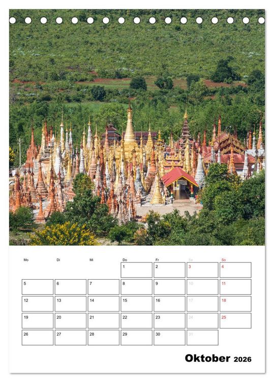 Produktbild: MYANMAR - Mein Urlaubsplaner (Tischkalender 2026 DIN A5 hoch), CALVENDO Monatskalender