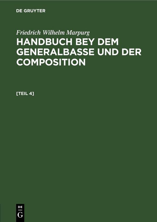 Produktbild: Anhang zum Handbuche bey dem Generalbasse und der Composition