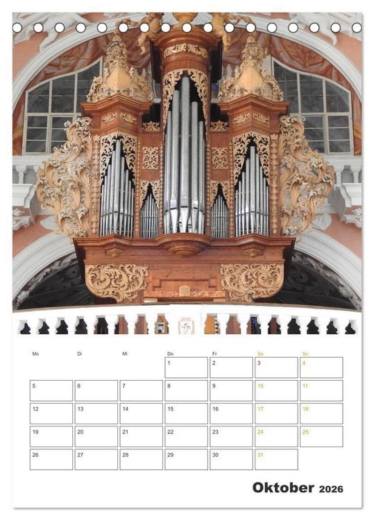 Produktbild: Orgeln zum Verlieben! (Tischkalender 2026 DIN A5 hoch), CALVENDO Monatskalender