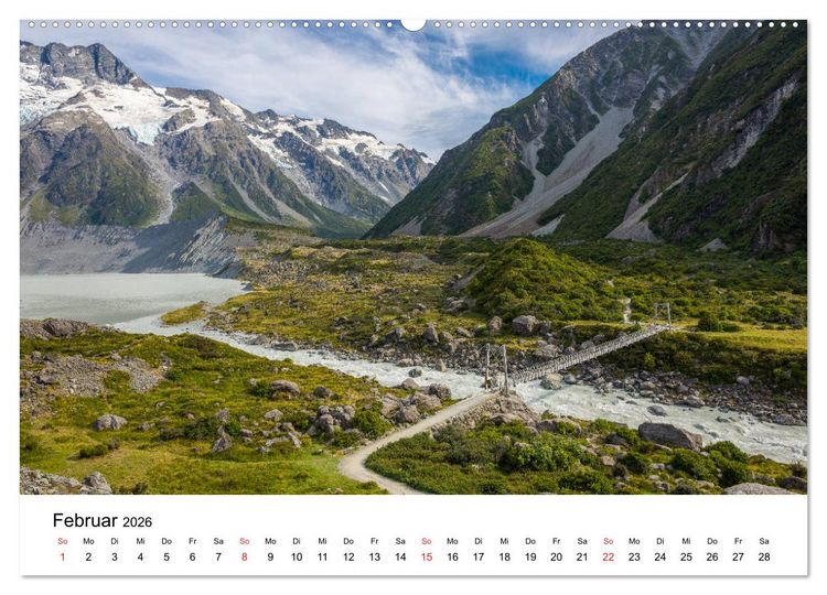 Produktbild: Neuseeland - Atemberaubende Natur und Landschaften (Wandkalender 2026 DIN A2 quer), CALVENDO Monatskalender