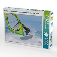 Produktbild: CALVENDO Puzzle Die Magie von Wind und Wellen erleben - ein Windsurfer mitten in der Gischt. | 1000 Teile Lege-Gr&ouml;&szlig;e 64x48cm Foto-Puzzle f&uuml;r gl&uuml;cklich