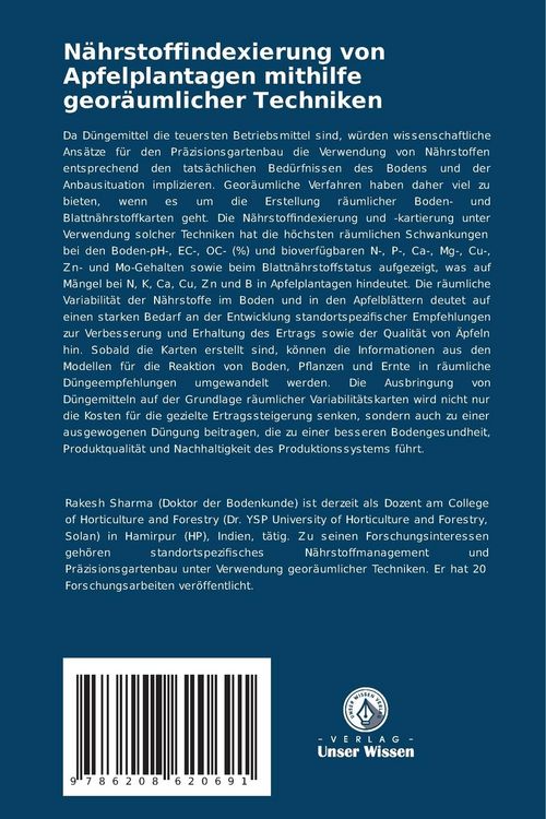 Produktbild: N&auml;hrstoffindexierung von Apfelplantagen mithilfe geor&auml;umlicher Techniken