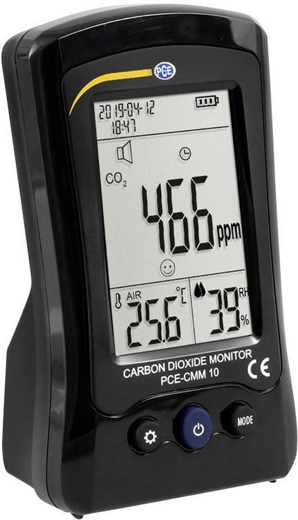 Produktbild: PCE Instruments Kohlendioxid-Messger&auml;t PCE-CMM 10 Temperatur, Luftfeuchtigkeit, CO2