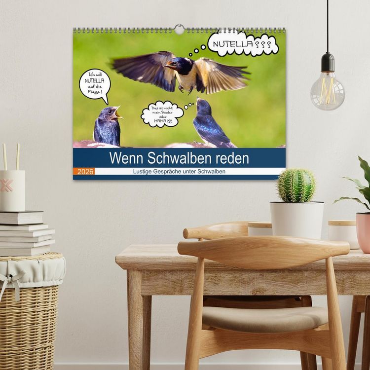 Produktbild: Wenn Schwalben reden (Wandkalender 2026 DIN A3 quer), CALVENDO Monatskalender