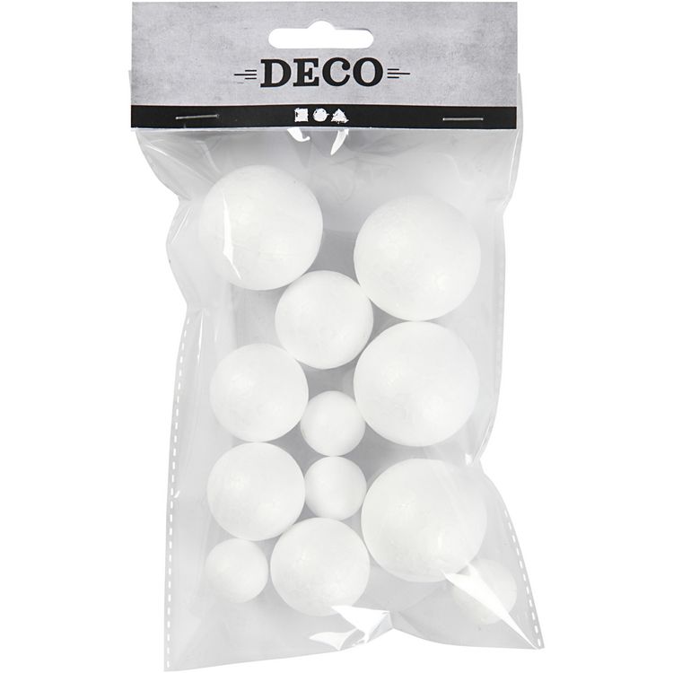Produktbild: Creativ Company Styropor-Kugeln, D 20+30+40 mm, Wei&szlig;, 12 Stk