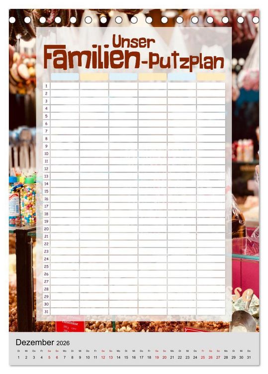 Produktbild: Unser Familien-Putzplan & Kalender 2026 (Tischkalender 2026 DIN A5 hoch), CALVENDO Monatskalender