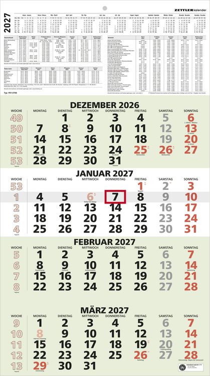 Produktbild: 4-Monatskalender gr&uuml;n Blauer Engel 2027