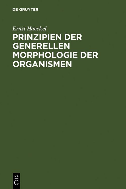 Produktbild: Prinzipien der generellen Morphologie der Organismen