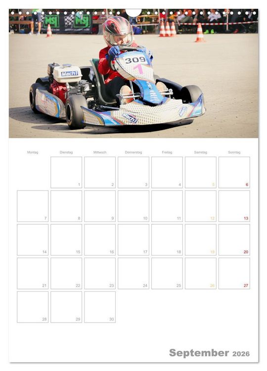 Produktbild: Slalomkart - Gas, Gas, Vollgas! 2026 (Wandkalender 2026 DIN A3 hoch), CALVENDO Monatskalender