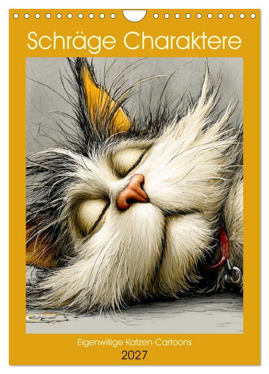 Produktbild: Schr&auml;ge Charaktere. Eigenwillige Katzen-Cartoons (Wandkalender 2027 DIN A4 hoch), CALVENDO Monatskalender