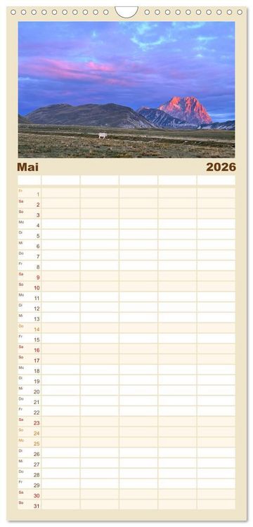 Produktbild: Familienplaner 2026 - Abruzzen - wild und romantisch mit 5 Spalten (Wandkalender, 21 x 45 cm) CALVENDO