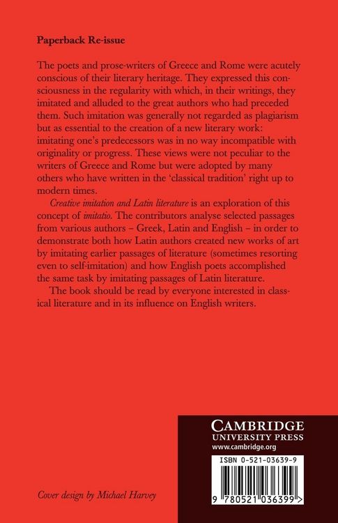 Produktbild: Creative Imitation and Latin Literature