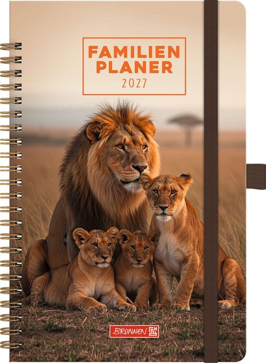 Produktbild: BRUNNEN 1070290027 Buchkalender Familienplaner 2027 "Lions" A5, Papier