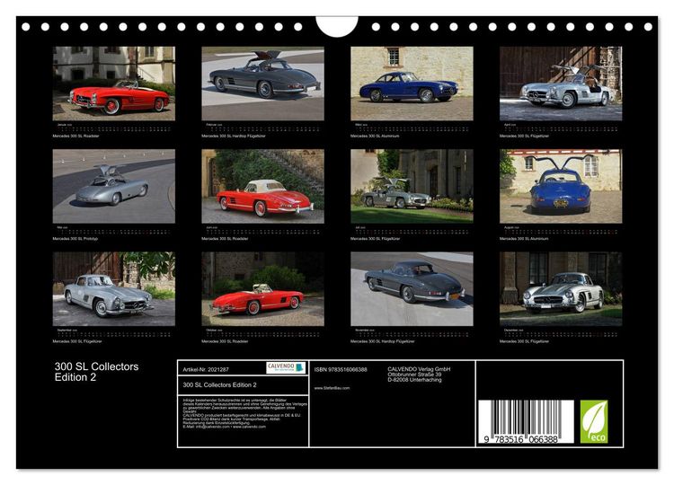 Produktbild: 300 SL Collectors Edition 2 (Wandkalender 2026 DIN A4 quer), CALVENDO Monatskalender