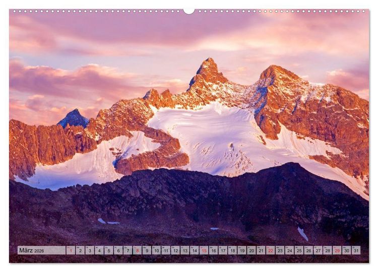 Produktbild: Alpengl&uuml;hen in den Bergen im Salzburger Land (hochwertiger Premium Wandkalender 2026 DIN A2 quer), Kunstdruck in Hochglanz