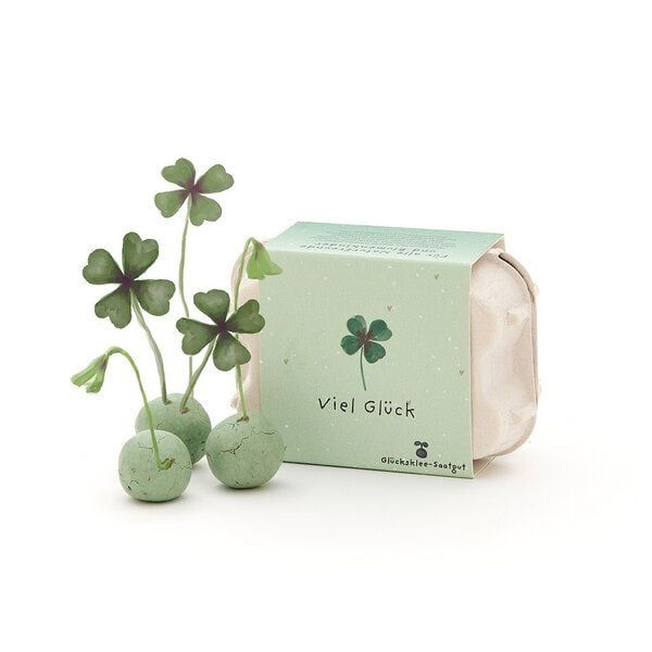 Produktbild: Komplimente Bunte Blumenmurmeln Wachtelschachtel "Viel Gl&uuml;ck"
