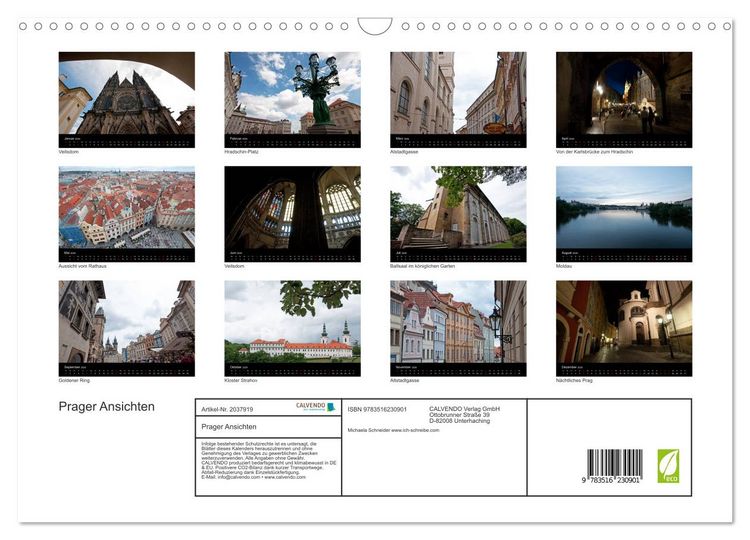 Produktbild: Prager Ansichten (Wandkalender 2026 DIN A3 quer), CALVENDO Monatskalender