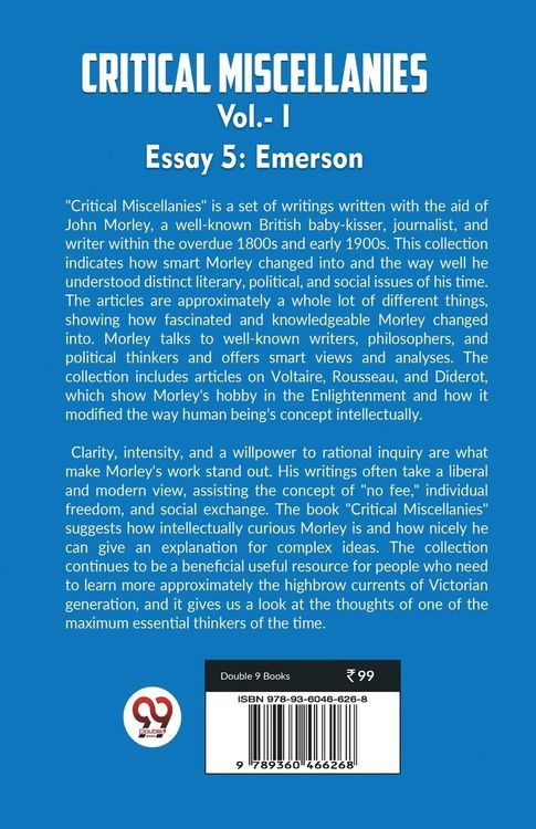 Produktbild: Critical Miscellanies Essay 5: Emerson Vol.-I