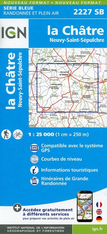 Produktbild: la Ch&acirc;tre-Neuvy-St-S&eacute;pulchre 1:25 000