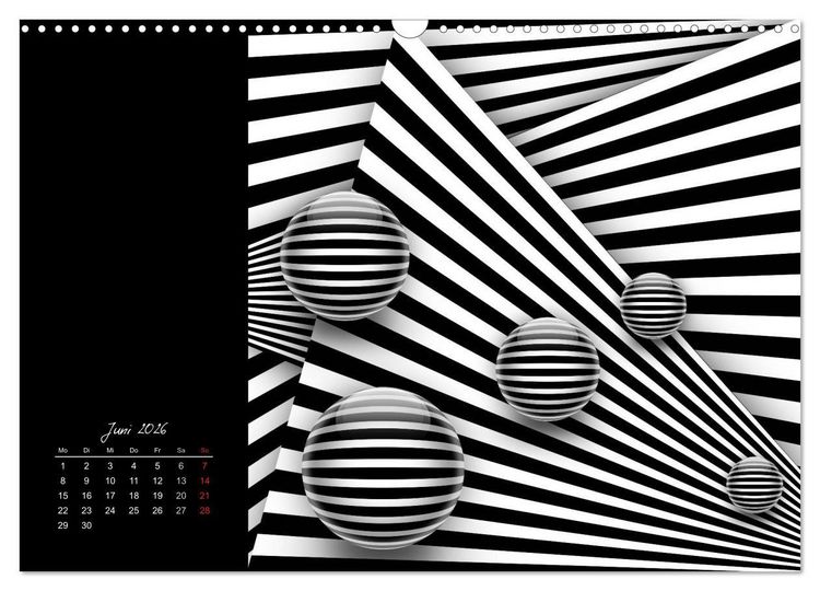 Produktbild: Optische Kunst im Quadrat (Wandkalender 2026 DIN A3 quer), CALVENDO Monatskalender