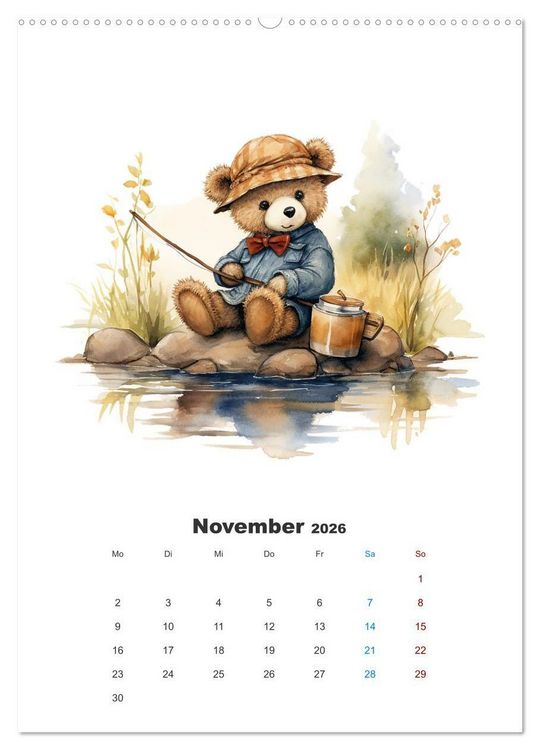 Produktbild: Petri Heil, Taddy! (hochwertiger Premium Wandkalender 2026 DIN A2 hoch), Kunstdruck in Hochglanz