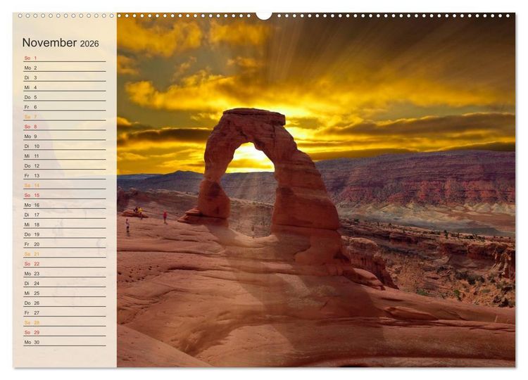 Produktbild: Nationalparks in den USA - wundersch&ouml;n und einmalig (Wandkalender 2026 DIN A2 quer), CALVENDO Monatskalender