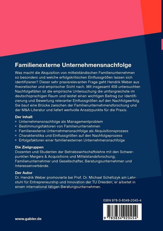 Produktbild: Familienexterne Unternehmensnachfolge