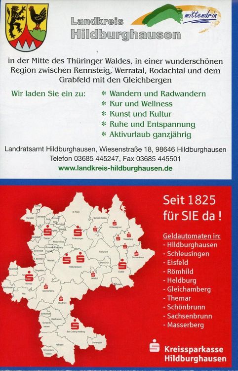 Produktbild: Landkreis Hildburghausen 1 : 50 000 Rad- und Wanderkarte