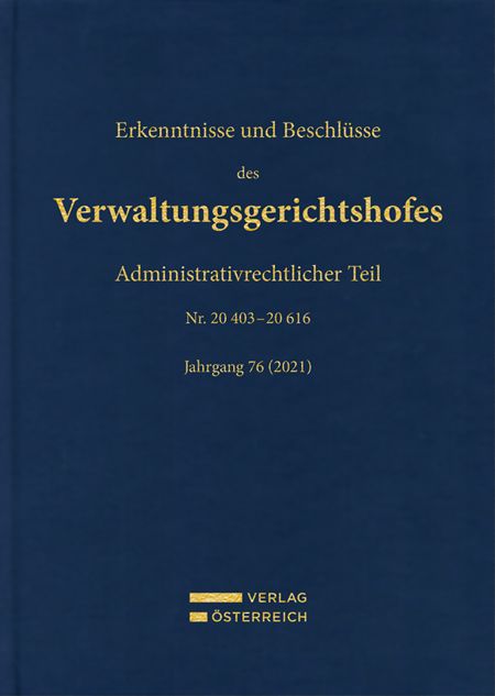Produktbild: Erkenntnisse und Beschl&uuml;sse des Verwaltungsgerichtshofes