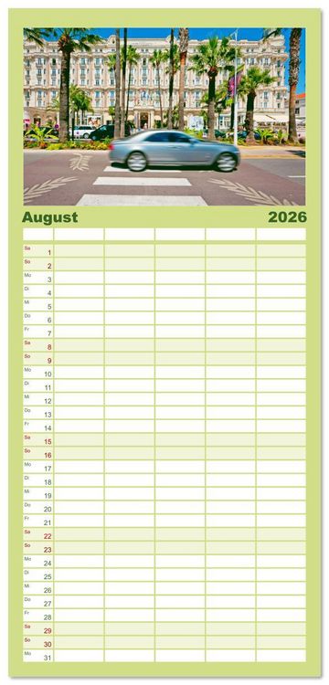 Produktbild: Familienplaner 2026 - Lebendige Cote d'Azur: Die azurblaue K&uuml;ste mit 5 Spalten (Wandkalender, 21 x 45 cm) CALVENDO