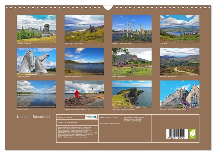 Produktbild: Urlaub in Schottland (Wandkalender 2026 DIN A3 quer), CALVENDO Monatskalender