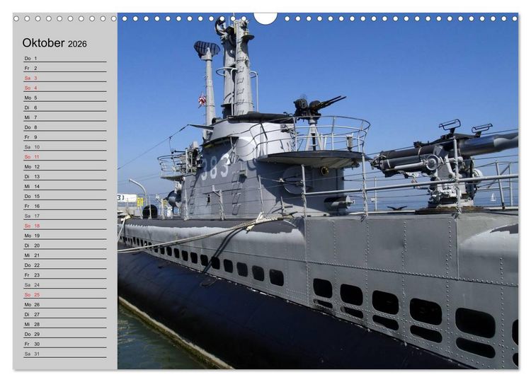 Produktbild: U-Boote. Milit&auml;rische Unget&uuml;me (Wandkalender 2026 DIN A3 quer), CALVENDO Monatskalender